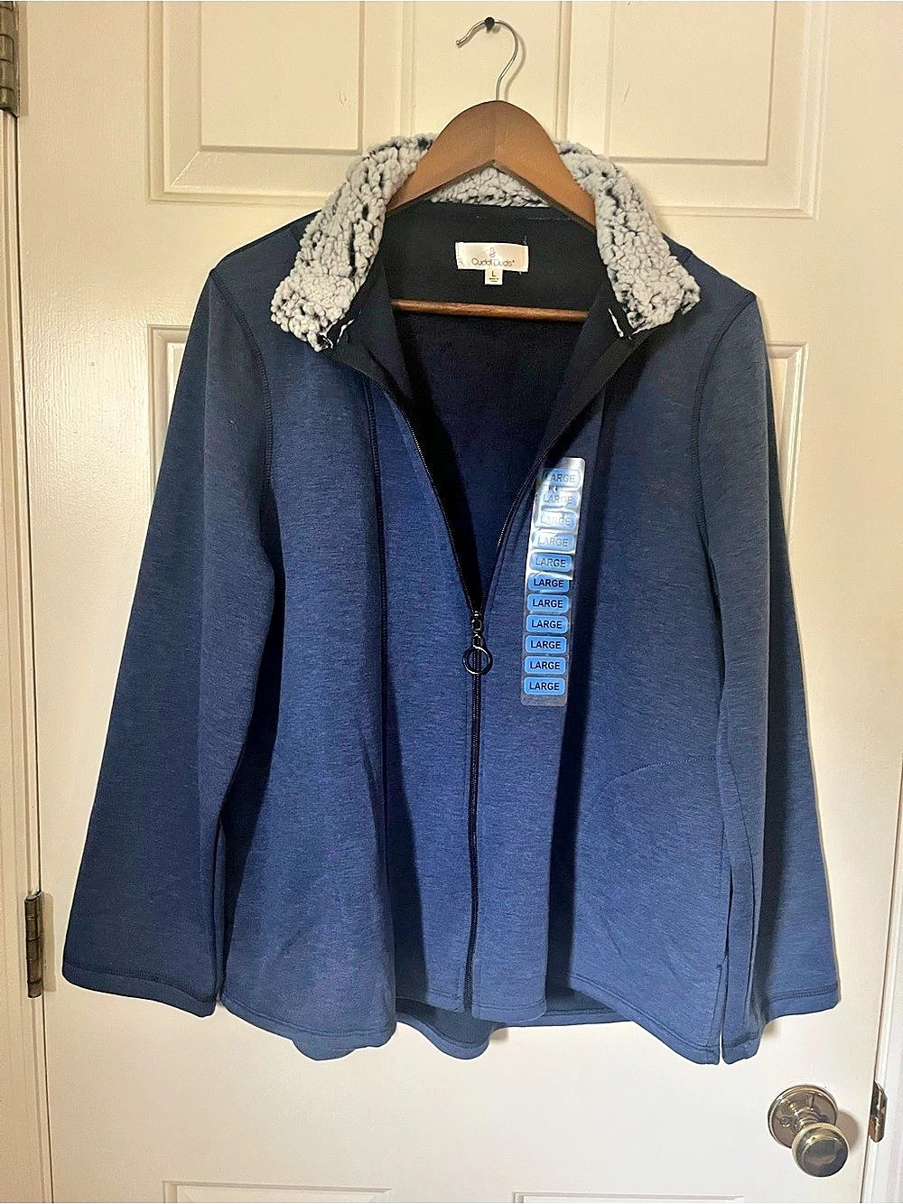 Cuddl Duds Fleece Jacket in Blue Size Large Like New!!!